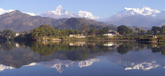 Fewa Lake With Annapurna range